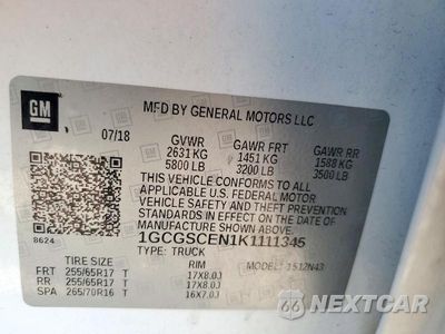 Zdjęcie 12 z 12 samochodu: 2019 CHEVROLET COLORADO LT VIN:1GCGSCEN1K1111345 - miniatura