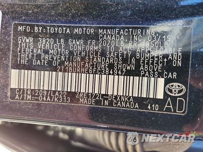 Zdjęcie 12 z 12 samochodu: 2015 TOYOTA COROLLA LE PREMIUM VIN:2T1BURHE6FC384947 - miniatura