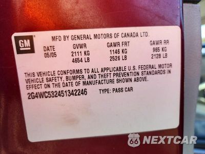 Zdjęcie 13 z 13 samochodu: 2005 BUICK LACROSSE CX VIN:2G4WC532451342246 - miniatura