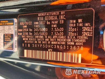 Zdjęcie 13 z 13 samochodu: 2022 KIA TELLURIDE SX VIN:5XYP5DHC3NG313678 - miniatura