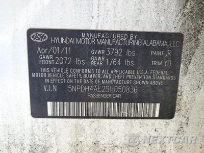 Zdjęcie 12 z 12 samochodu: 2011 HYUNDAI ELANTRA GLS VIN:5NPDH4AE2BH050836 - miniatura