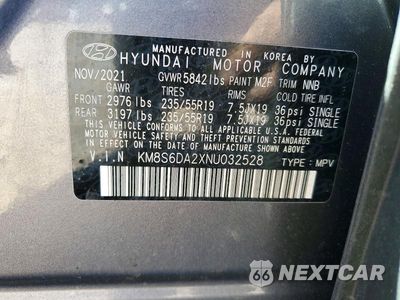 Zdjęcie 13 z 13 samochodu: 2022 HYUNDAI SANTA FE SEL VIN:KM8S6DA2XNU032528 - miniatura