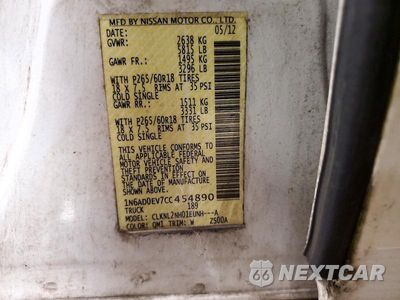 Zdjęcie 13 z 13 samochodu: 2012 NISSAN FRONTIER S VIN:1N6AD0EV7CC454890 - miniatura