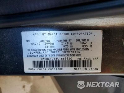 Zdjęcie 12 z 12 samochodu: 2012 MAZDA 3 I VIN:JM1BL1L88C1662320 - miniatura