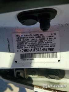 Zdjęcie 12 z 12 samochodu: 2010 HONDA CIVIC LX VIN:2HGFA1F57AH577901 - miniatura