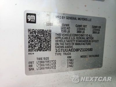 Zdjęcie 12 z 12 samochodu: 2023 GMC SIERRA K1500 VIN:1GTUUAED8PZ132680 - miniatura