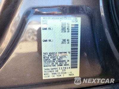 Zdjęcie 12 z 12 samochodu: 2015 NISSAN ALTIMA 2.5 SL VIN:1N4AL3AP4FC117814 - miniatura
