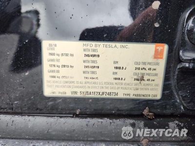 Zdjęcie 12 z 12 samochodu: 2018 TESLA MODEL S VIN:5YJSA1E2XJF248734 - miniatura