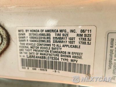 Zdjęcie 13 z 13 samochodu: 2011 HONDA CR-V SE VIN:5J6RE4H48BL078304 - miniatura