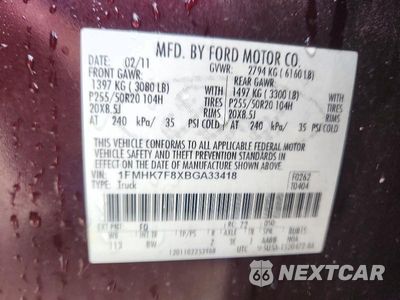 Zdjęcie 13 z 13 samochodu: 2011 FORD EXPLORER LIMITED VIN:1FMHK7F8XBGA33418 - miniatura