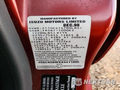 Zdjęcie 13 z 13 samochodu: 1999 HONDA PASSPORT EX VIN:4S6CK58WXX4411005 - miniatura