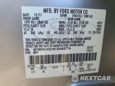 Zdjęcie 14 z 14 samochodu: 2012 FORD EDGE SE VIN:2FMDK3GC9CBA82774 - miniatura