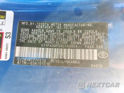 Zdjęcie 12 z 12 samochodu: 2008 TOYOTA CAMRY SOLARA SE V6 VIN:4T1FA38P58U143004 - miniatura