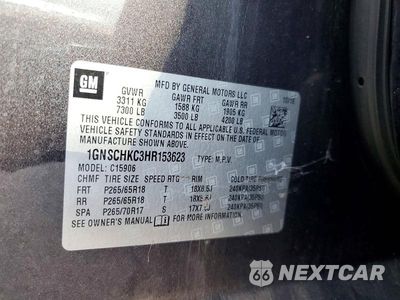 Zdjęcie 13 z 13 samochodu: 2017 CHEVROLET SUBURBAN C1500 LT VIN:1GNSCHKC3HR153623 - miniatura