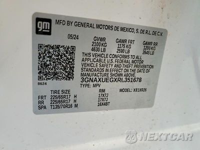 Zdjęcie 13 z 13 samochodu: 2024 CHEVROLET EQUINOX LT VIN:3GNAXUEGXRL351678 - miniatura