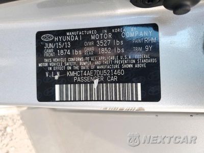 Zdjęcie 12 z 12 samochodu: 2013 HYUNDAI ACCENT GLS VIN:KMHCT4AE7DU521460 - miniatura
