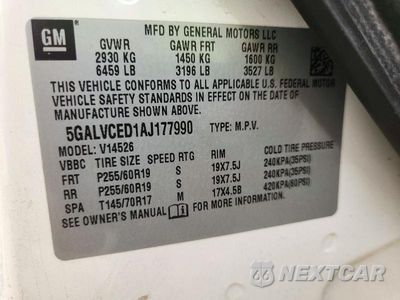 Zdjęcie 13 z 13 samochodu: 2010 BUICK ENCLAVE CXL VIN:5GALVCED1AJ177990 - miniatura