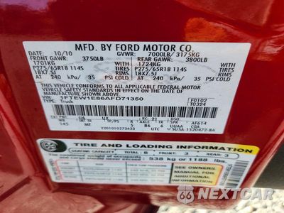 Zdjęcie 12 z 12 samochodu: 2010 FORD F150 SUPERCREW VIN:1FTEW1E86AFD71350 - miniatura