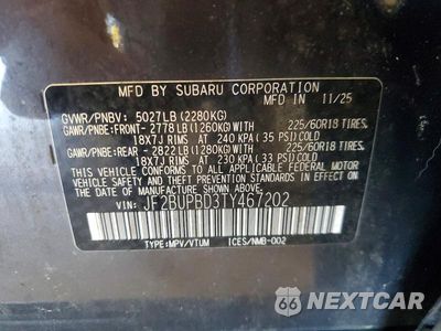 Zdjęcie 13 z 13 samochodu: 2026 SUBARU OUTBACK PREMIUM VIN:JF2BUPBD3TY467202 - miniatura