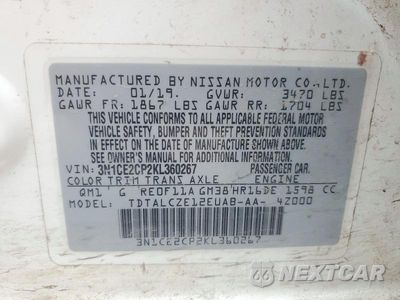 Zdjęcie 12 z 12 samochodu: 2019 NISSAN VERSA NOTE S VIN:3N1CE2CP2KL360267 - miniatura