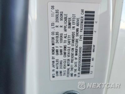 Zdjęcie 12 z 12 samochodu: 2009 ACURA TSX VIN:JH4CU266X9C034000 - miniatura
