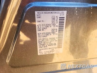 Zdjęcie 14 z 14 samochodu: 2020 NISSAN PATHFINDER S VIN:5N1DR2AN5LC647750 - miniatura