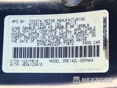 Zdjęcie 12 z 12 samochodu: 2013 TOYOTA COROLLA LE VIN:5YFBU4EE2DP177072 - miniatura