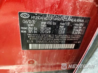 Zdjęcie 13 z 13 samochodu: 2020 HYUNDAI SANTA FE LIMITED 2.0T VIN:5NMS5CAA7LH291815 - miniatura