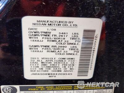 Zdjęcie 13 z 13 samochodu: 2008 INFINITI FX35 BASE VIN:JNRAS08W88X209545 - miniatura