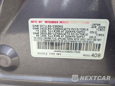 Zdjęcie 13 z 13 samochodu: 2008 MITSUBISHI OUTLANDER LS VIN:JA4MS31X38Z017529 - miniatura