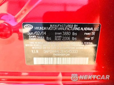 Zdjęcie 13 z 13 samochodu: 2014 HYUNDAI ELANTRA SE VIN:5NPDH4AE2EH545333 - miniatura