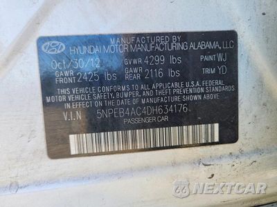 Zdjęcie 12 z 12 samochodu: 2013 HYUNDAI SONATA GLS VIN:5NPEB4AC4DH634176 - miniatura