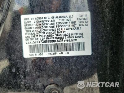Zdjęcie 13 z 13 samochodu: 2011 HONDA PILOT TOURING VIN:5FNYF3H93BB047405 - miniatura