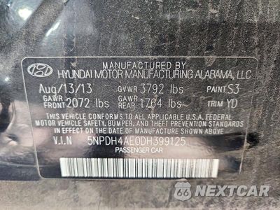 Zdjęcie 12 z 12 samochodu: 2013 HYUNDAI ELANTRA GLS VIN:5NPDH4AE0DH399125 - miniatura