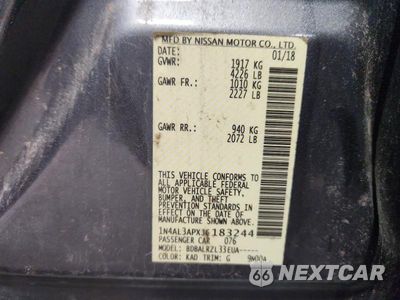 Zdjęcie 12 z 12 samochodu: 2018 NISSAN ALTIMA 2.5 SL VIN:1N4AL3APXJC183244 - miniatura