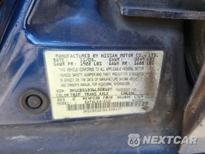 Zdjęcie 12 z 12 samochodu: 2006 NISSAN SENTRA 1.8 VIN:3N1CB51D36L508127 - miniatura