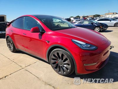 Czwarte zdjęcie samochodu z boku: 2021 TESLA MODEL Y VIN:5YJYGDEF1MF075560 - miniatura