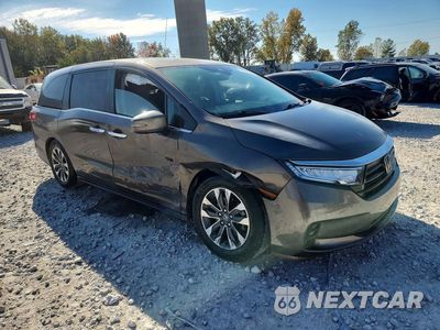 Czwarte zdjęcie samochodu z boku: 2021 HONDA ODYSSEY EXL VIN:5FNRL6H71MB030053 - miniatura