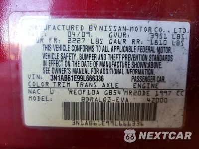 Zdjęcie 13 z 13 samochodu: 2009 NISSAN SENTRA 2.0 VIN:3N1AB61E99L666336 - miniatura