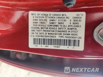 Zdjęcie 12 z 12 samochodu: 2013 HONDA CIVIC SI VIN:2HGFB6E59DH704373 - miniatura