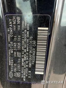 Zdjęcie 10 z 10 samochodu: 2019 HYUNDAI VELOSTER 2.0L VIN:KMHTG6AF9KU010676 - miniatura