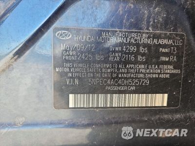 Zdjęcie 12 z 12 samochodu: 2013 HYUNDAI SONATA SE VIN:5NPEC4AC4DH525729 - miniatura
