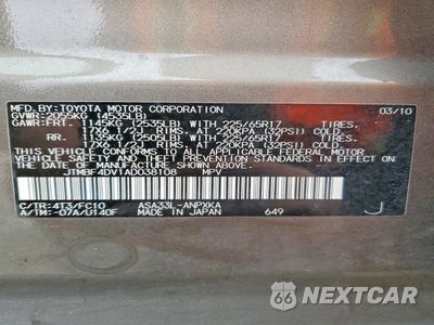 Zdjęcie 13 z 13 samochodu: 2010 TOYOTA RAV4 BASE VIN:JTMBF4DV1AD038108 - miniatura