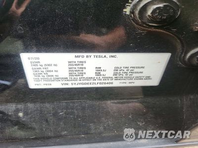 Zdjęcie 13 z 13 samochodu: 2020 TESLA MODEL Y VIN:5YJYGDEE2LF026406 - miniatura