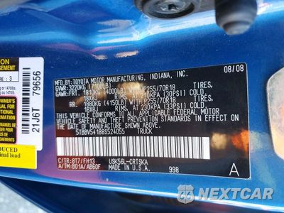 Zdjęcie 12 z 12 samochodu: 2008 TOYOTA TUNDRA GRADE VIN:5TBBV54188S524055 - miniatura