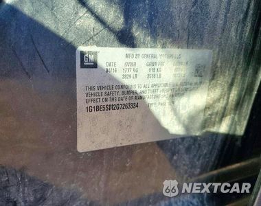 Zdjęcie 12 z 12 samochodu: 2016 CHEVROLET CRUZE LT VIN:1G1BE5SM2G7263334 - miniatura