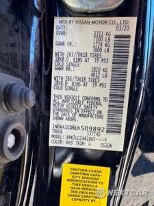Zdjęcie 10 z 10 samochodu: 2020 NISSAN TITAN SV VIN:1N6AA1CD6LN509892 - miniatura