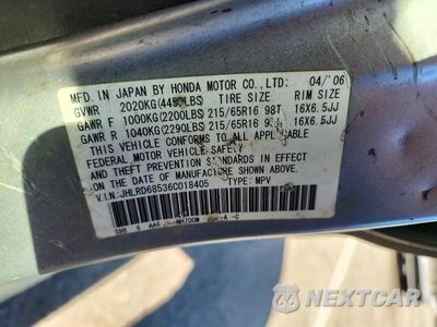 Zdjęcie 13 z 13 samochodu: 2006 HONDA CR-V LX VIN:JHLRD68536C018405 - miniatura