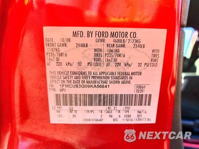 Zdjęcie 14 z 14 samochodu: 2009 FORD ESCAPE XLT VIN:1FMCU93G09KA56841 - miniatura