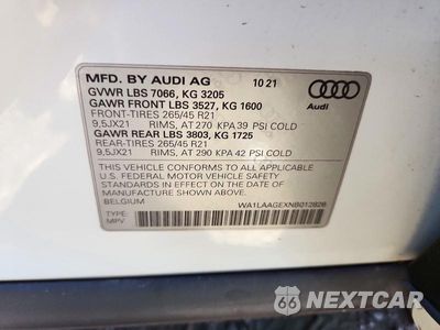 Zdjęcie 13 z 13 samochodu: 2022 AUDI E-TRON PREMIUM PLUS VIN:WA1LAAGEXNB012826 - miniatura